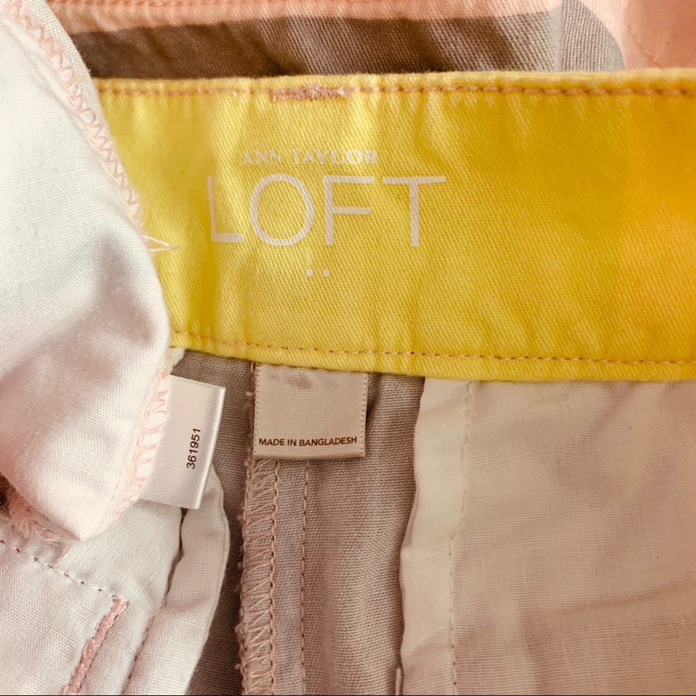 Loft Ann Taylor / Preppy Pastel Yellow Gray Pink - Picture 7 of 8